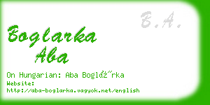 boglarka aba business card